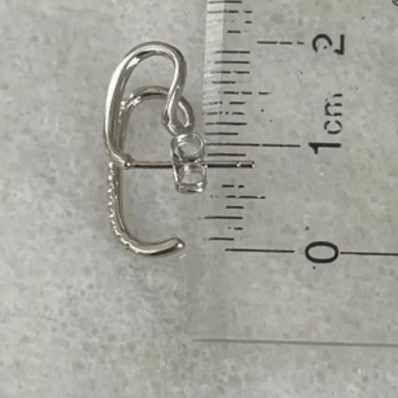 Sterling Silver Crystal Pave Double Faux Suspender Cuff Earrings - Picture 4 of 4